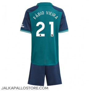 Arsenal Fabio Vieira #21 Kolmaspaita Lapsille 2023-24 Lyhythihainen (+ shortsit)